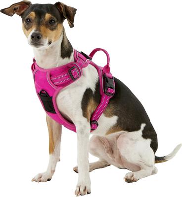 Show full view: Chai's Choice Premium Outdoor Adventure 3M Polyester Reflective Front Clip Dog Harness, Fuchsia, Small: 17 to 22-in chest slide 3 of 12