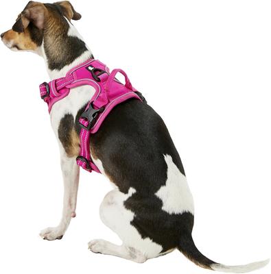Show full view: Chai's Choice Premium Outdoor Adventure 3M Polyester Reflective Front Clip Dog Harness, Fuchsia, Small: 17 to 22-in chest slide 4 of 12