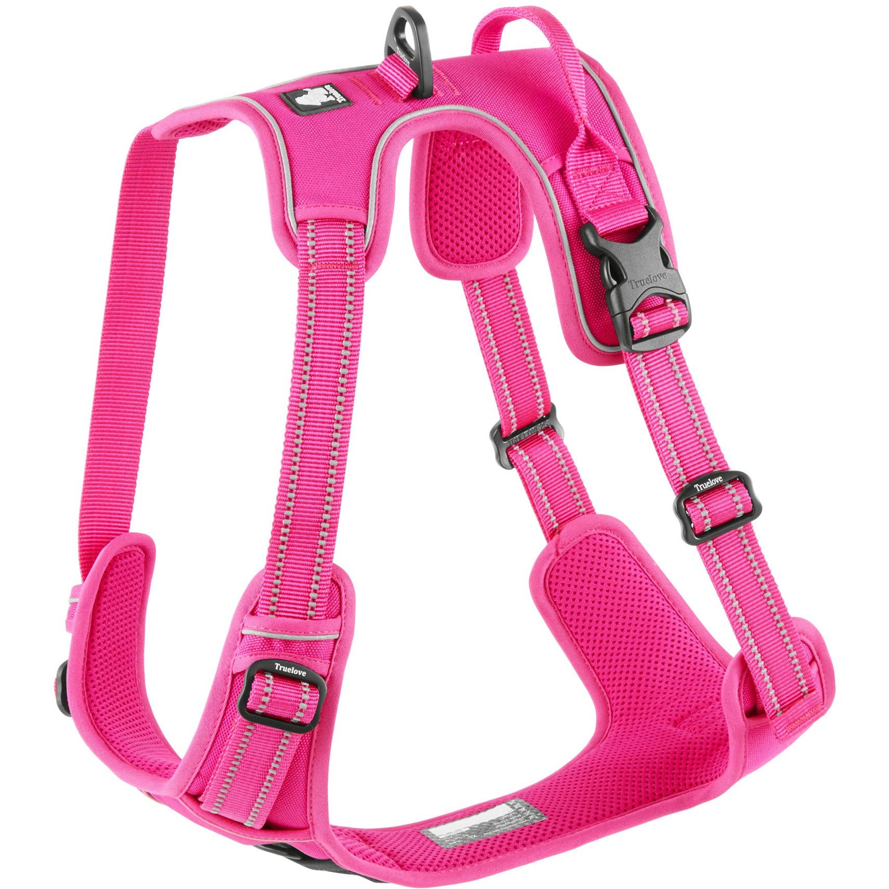 Chai's Choice Premium Outdoor Adventure 3M Polyester Reflective Front Clip Dog Harness, Fuchsia, X-Large: 32 to 42-in chest