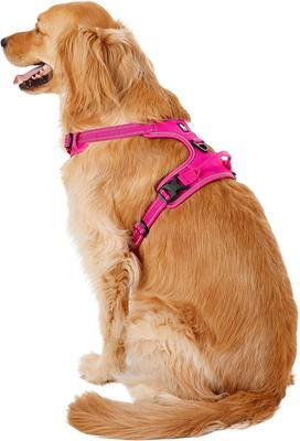 Show full view: Chai's Choice Premium Outdoor Adventure 3M Polyester Reflective Front Clip Dog Harness, Fuchsia, X-Large: 32 to 42-in chest slide 5 of 13