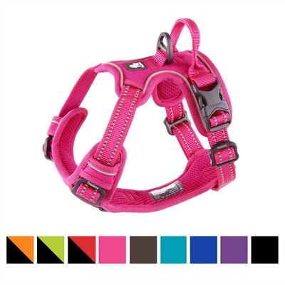 Chai's Choice Chai's Choice Premium Outdoor Adventure 3M Polyester Reflective Front Clip Dog Harness, Fuchsia, X-Small: 13 to 17-in chest