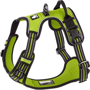 Chai's Choice Premium Outdoor Adventure 3M Polyester Reflective Front Clip Dog Harness, Green, Large: 27 to 32-in chest