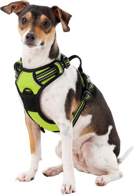 Show full view: Chai's Choice Premium Outdoor Adventure 3M Polyester Reflective Front Clip Dog Harness, Green, Small: 17 to 22-in chest slide 3 of 13