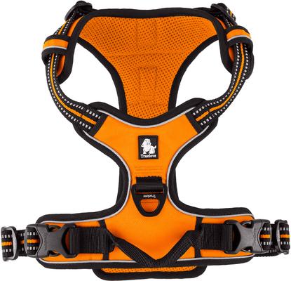 Show full view: Chai's Choice Premium Outdoor Adventure 3M Polyester Reflective Front Clip Dog Harness, Orange, Large: 27 to 32-in chest slide 6 of 12