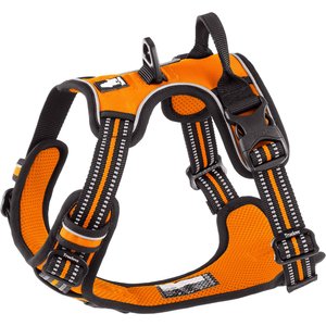 Chai's Choice Premium Outdoor Adventure 3M Polyester Reflective Front Clip Dog Harness, Orange, Medium: 22 to 27-in chest