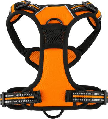 Show full view: Chai's Choice Premium Outdoor Adventure 3M Polyester Reflective Front Clip Dog Harness, Orange, Small: 17 to 22-in chest slide 7 of 12
