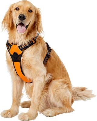 Show full view: Chai's Choice Premium Outdoor Adventure 3M Polyester Reflective Front Clip Dog Harness, Orange, X-Large: 32 to 42-in chest slide 3 of 12