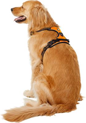 Show full view: Chai's Choice Premium Outdoor Adventure 3M Polyester Reflective Front Clip Dog Harness, Orange, X-Large: 32 to 42-in chest slide 4 of 12