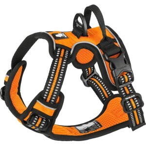 Chai's Choice Premium Outdoor Adventure 3M Polyester Reflective Front Clip Dog Harness, Orange, X-Small: 13 to 17-in chest