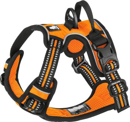 Show full view: Chai's Choice Premium Outdoor Adventure 3M Polyester Reflective Front Clip Dog Harness, Orange, X-Small: 13 to 17-in chest slide 1 of 12