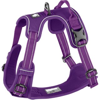 Chai's Choice Premium Outdoor Adventure 3M Polyester Reflective Front Clip Dog Harness, Purple, Large: 27 to 32-in chest slide 1 of 7