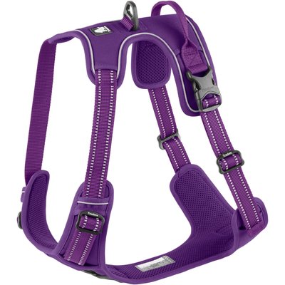 Chai's Choice Chai's Choice Premium Outdoor Adventure 3M Polyester Reflective Front Clip Dog Harness, Purple, X-Large: 32 to 42-in chest