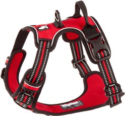 Chai's Choice Premium Outdoor Adventure 3M Polyester Reflective Front Clip Dog Harness, Red, Medium: 22 to 27-in chest