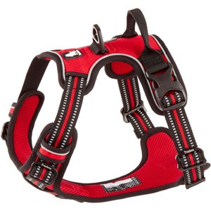Chai's Choice Premium Outdoor Adventure 3M Polyester Reflective Front Clip Dog Harness, Red, Medium: 22 to 27-in chest