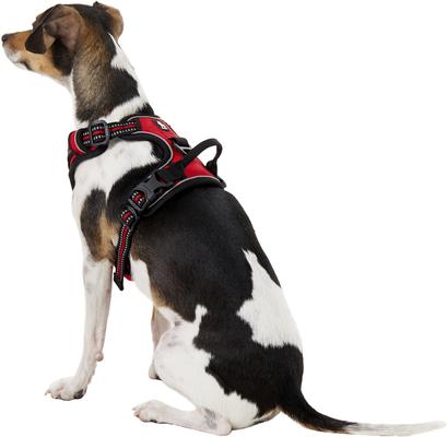 Show full view: Chai's Choice Premium Outdoor Adventure 3M Polyester Reflective Front Clip Dog Harness, Red, Small: 17 to 22-in chest slide 5 of 13