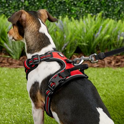 Show full view: Chai's Choice Premium Outdoor Adventure 3M Polyester Reflective Front Clip Dog Harness, Red, Small: 17 to 22-in chest slide 6 of 13
