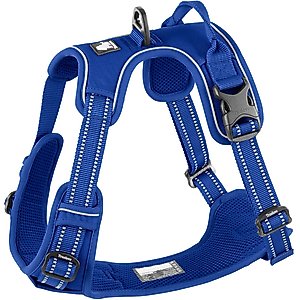 Chai's Choice Premium Outdoor Adventure 3M Polyester Reflective Front Clip Dog Harness, Royal Blue, Large: 27 to 32-in chest