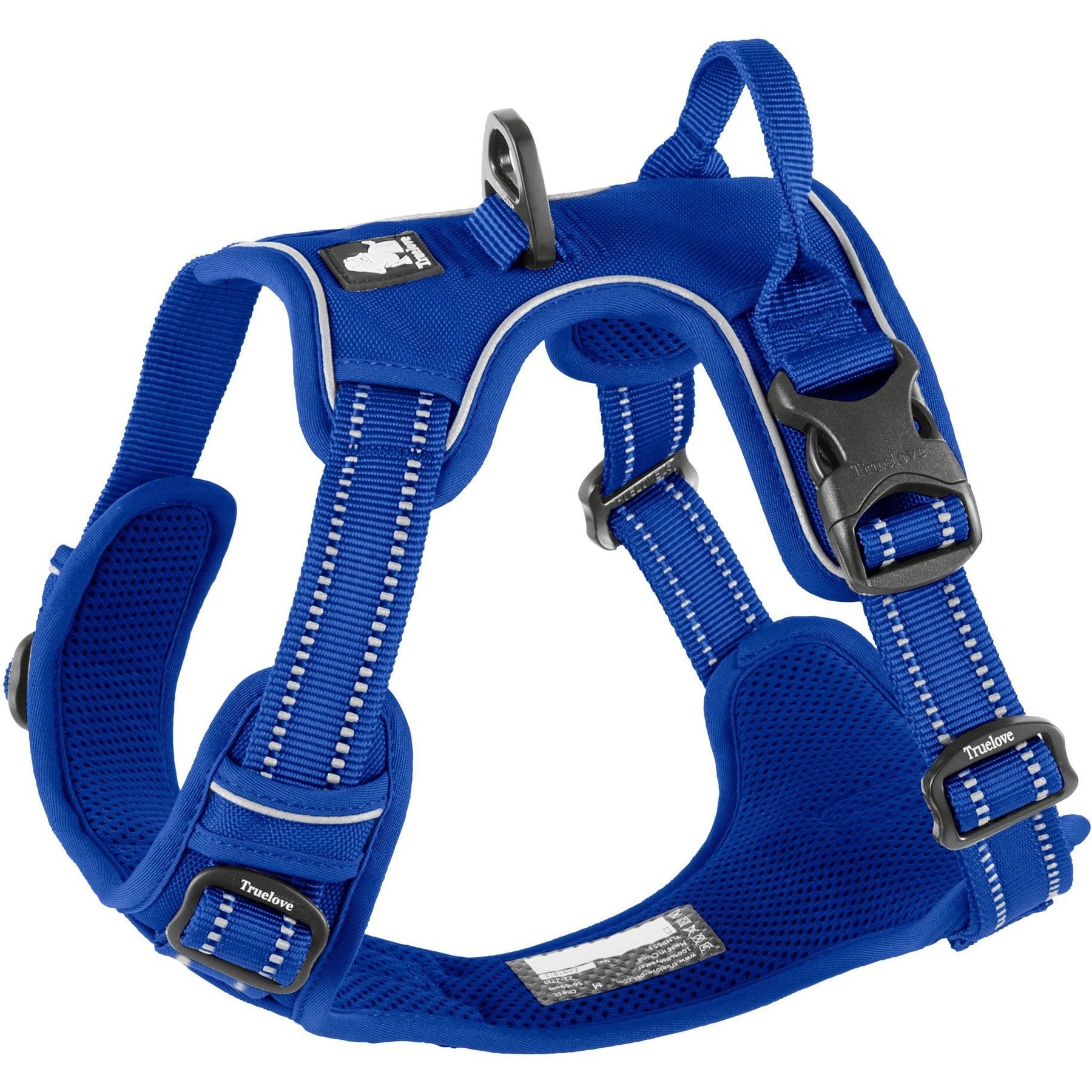 Chai's Choice Chai's Choice Premium Outdoor Adventure 3M Polyester Reflective Front Clip Dog Harness, Royal Blue, Medium: 22 to 27-in chest