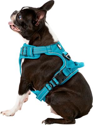 Show full view: Chai's Choice Premium Outdoor Adventure 3M Polyester Reflective Front Clip Dog Harness, Teal Blue, Medium: 22 to 27-in chest slide 5 of 13