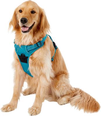 Show full view: Chai's Choice Premium Outdoor Adventure 3M Polyester Reflective Front Clip Dog Harness, Teal Blue, X-Large: 32 to 42-in chest slide 3 of 12