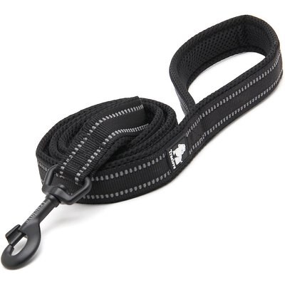 Chai's Choice Chai's Choice Premium Outdoor Adventure Padded 3M Polyester Reflective Dog Leash, Black, 3.6-ft long, 4/5-in wide