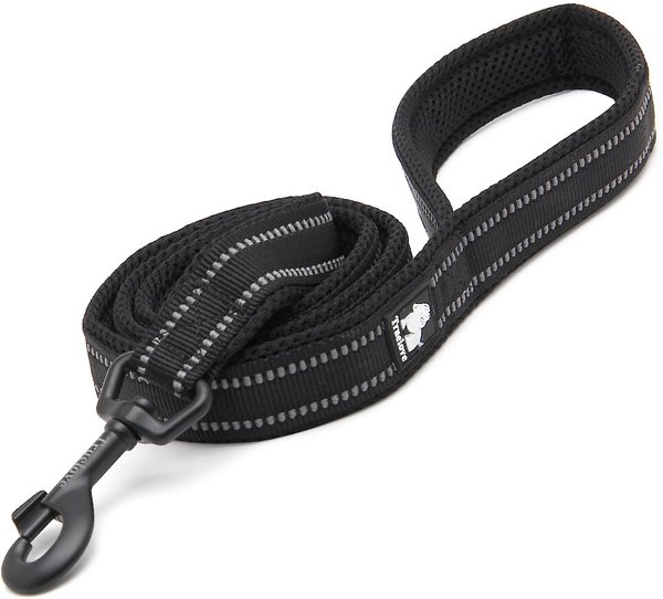 Show full view: Chai's Choice Premium Outdoor Adventure Padded 3M Polyester Reflective Dog Leash, Black, 6.5-ft long, 1-in wide slide 1 of 6