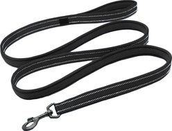 Chai's Choice Premium Outdoor Adventure Padded 3M Polyester Reflective Dog Leash, Black, 6.5-ft long, 1-in wide slide 2 of 3