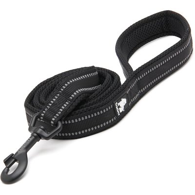 Chai's Choice Chai's Choice Premium Outdoor Adventure Padded 3M Polyester Reflective Dog Leash, Black, 6.5-ft long, 4/5-in wide