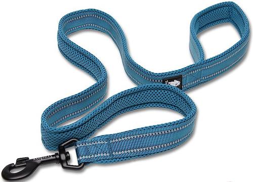 Show full view: Chai's Choice Premium Outdoor Adventure Padded 3M Polyester Reflective Dog Leash, Blue, 6.5-ft long, 1-in wide slide 3 of 7