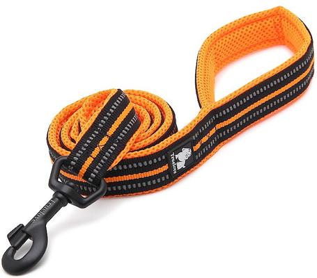 Show full view: Chai's Choice Premium Outdoor Adventure Padded 3M Polyester Reflective Dog Leash, Orange, 3.6-ft long, 4/5-in wide slide 3 of 7
