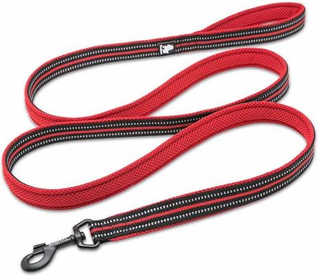 Show full view: Chai's Choice Premium Outdoor Adventure Padded 3M Polyester Reflective Dog Leash, Red, 6.5-ft long, 1-in wide slide 4 of 8
