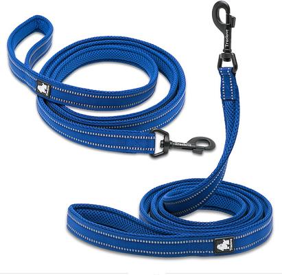 Show full view: Chai's Choice Premium Outdoor Adventure Padded 3M Polyester Reflective Dog Leash, Royal Blue, 6.5-ft long, 1-in wide slide 4 of 8
