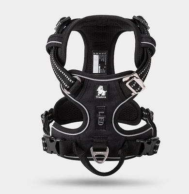 Show full view: Chai's Choice Premium Quick Release Outdoor Adventure 3M Polyester Reflective Front Clip Dog Harness, Large, Black slide 2 of 9