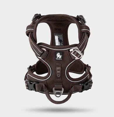 Show full view: Chai's Choice Premium Quick Release Outdoor Adventure 3M Polyester Reflective Front Clip Dog Harness, Large, Chocolate slide 2 of 9