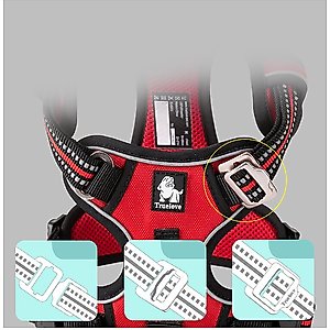 Chai's Choice Premium Quick Release Outdoor Adventure 3M Polyester Reflective Front Clip Dog Harness, Large, Purple
