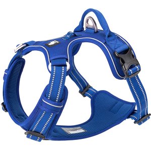 Chai's Choice Premium Quick Release Outdoor Adventure 3M Polyester Reflective Front Clip Dog Harness, Large, Royal Blue