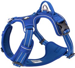 Chai's Choice Premium Quick Release Outdoor Adventure 3M Polyester Reflective Front Clip Dog Harness, Medium, Royal Blue