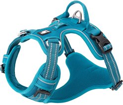 Chai's Choice Premium Quick Release Outdoor Adventure 3M Polyester Reflective Front Clip Dog Harness, Medium, Teal Blue