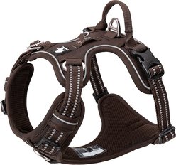 Chai's Choice Premium Quick Release Outdoor Adventure 3M Polyester Reflective Front Clip Dog Harness, Small, Chocolate