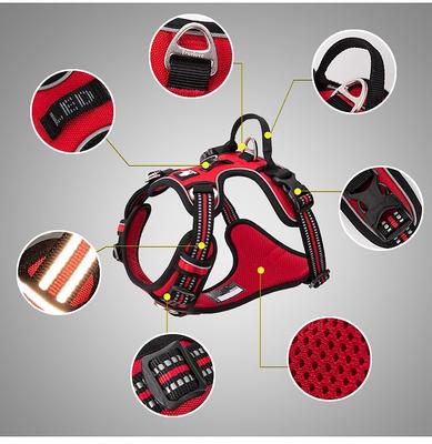 Show full view: Chai's Choice Premium Quick Release Outdoor Adventure 3M Polyester Reflective Front Clip Dog Harness, Small, Orange slide 3 of 9