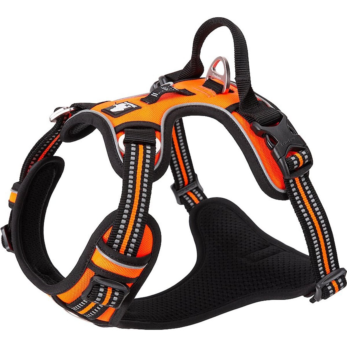Chai's Choice Premium Quick Release Outdoor Adventure 3M Polyester Reflective Front Clip Dog Harness, X-Large, Orange