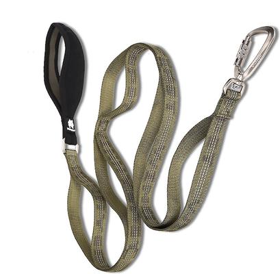 Show full view: Chai's Choice Premium Trail Runner Multi Handle Heavy Duty Training Polyester Reflective Dog Leash, Army Green, Large: 4.5-ft long, 1-in wide slide 3 of 7