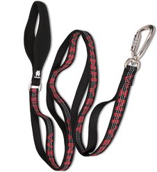 Chai's Choice Premium Trail Runner Multi Handle Heavy Duty Training Polyester Reflective Dog Leash, Black/Red, Large: 4.5-ft long, 1-in wide slide 2 of 6