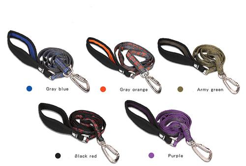 Show full view: Chai's Choice Premium Trail Runner Multi Handle Heavy Duty Training Polyester Reflective Dog Leash, Blue/Gray, Medium: 4.5-ft long, 4/5-in wide slide 6 of 8