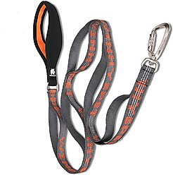 Chai's Choice Premium Trail Runner Multi Handle Heavy Duty Training Polyester Reflective Dog Leash, Gray/Orange, Large: 4.5-ft long, 1-in wide slide 2 of 6