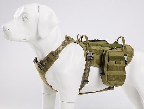 Show full view: Chai's Choice Rover Scout High-Performance Tactical Military Backpack Waterproof Dog Harness, Army Green, Large: 27 to 32-in chest slide 3 of 10