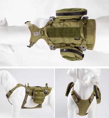 Show full view: Chai's Choice Rover Scout High-Performance Tactical Military Backpack Waterproof Dog Harness, Army Green, Large: 27 to 32-in chest slide 4 of 10