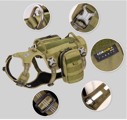 Show full view: Chai's Choice Rover Scout High-Performance Tactical Military Backpack Waterproof Dog Harness, Army Green, Large: 27 to 32-in chest slide 5 of 10