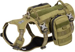 Chai's Choice Rover Scout High-Performance Tactical Military Backpack Waterproof Dog Harness, Army Green, Medium: 22 to 27-in chest