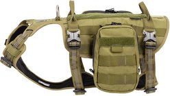 Chai's Choice Rover Scout High-Performance Tactical Military Backpack Waterproof Dog Harness, Army Green, X-Large: 32 to 42-in chest